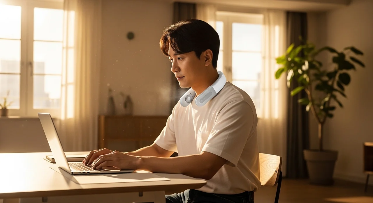 홈플래닛 넥밴드 선풍기 리뷰